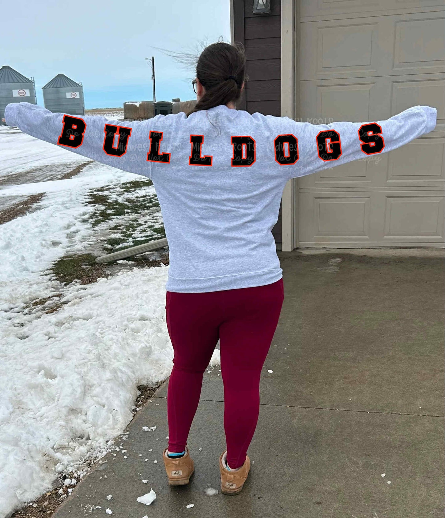 Bulld0gs Oversized Arm Print Top