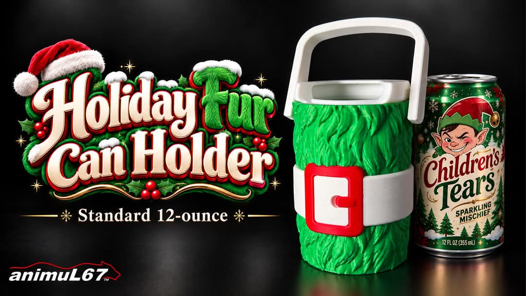 3D Printed Christmas Fur Can Holder