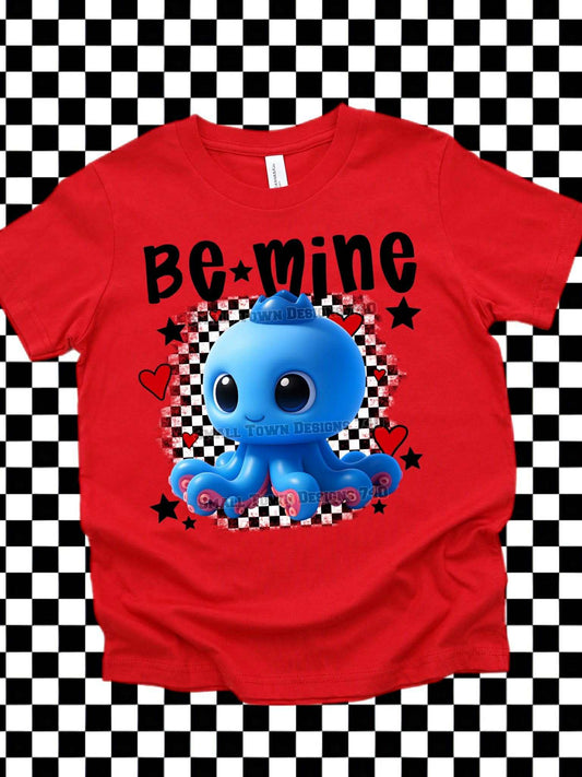 DTF Print - Be Mine Blue octopus