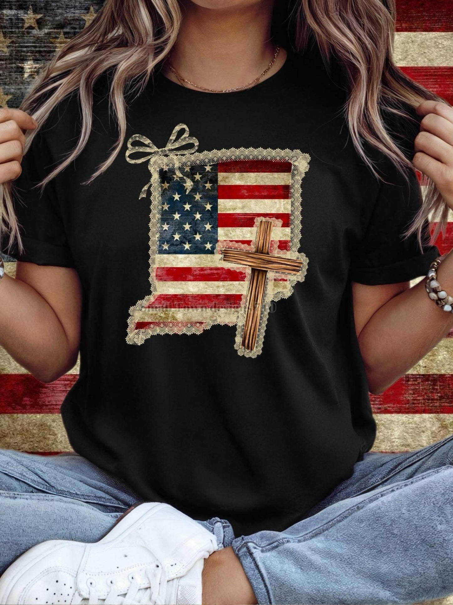 DTF Print - RWB States with Bow