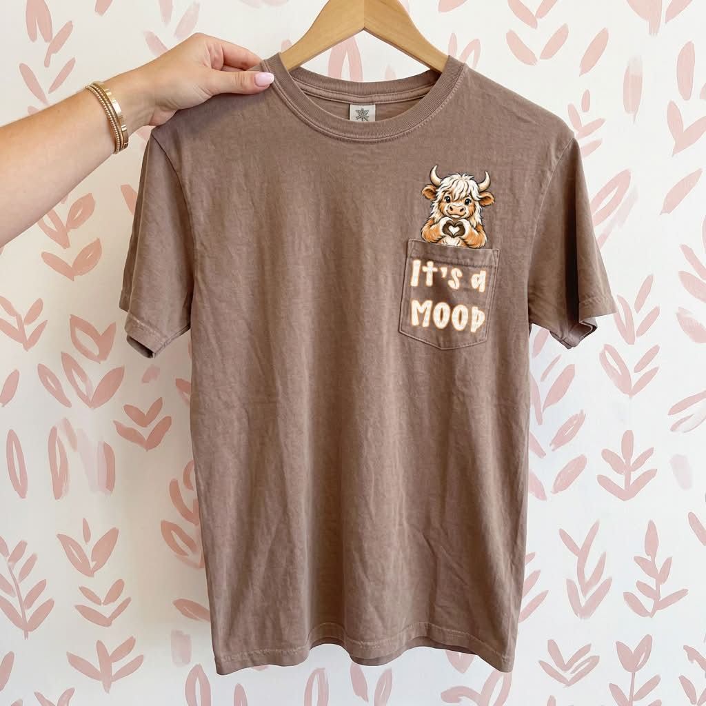 Highland Cow Pocket Peeker Top