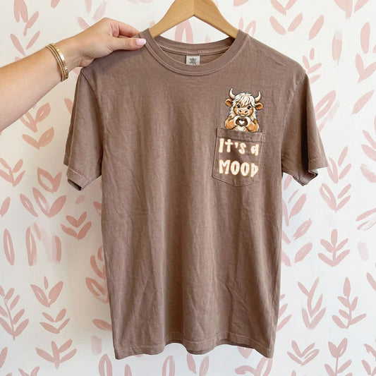 Highland Cow Pocket Peeker Top