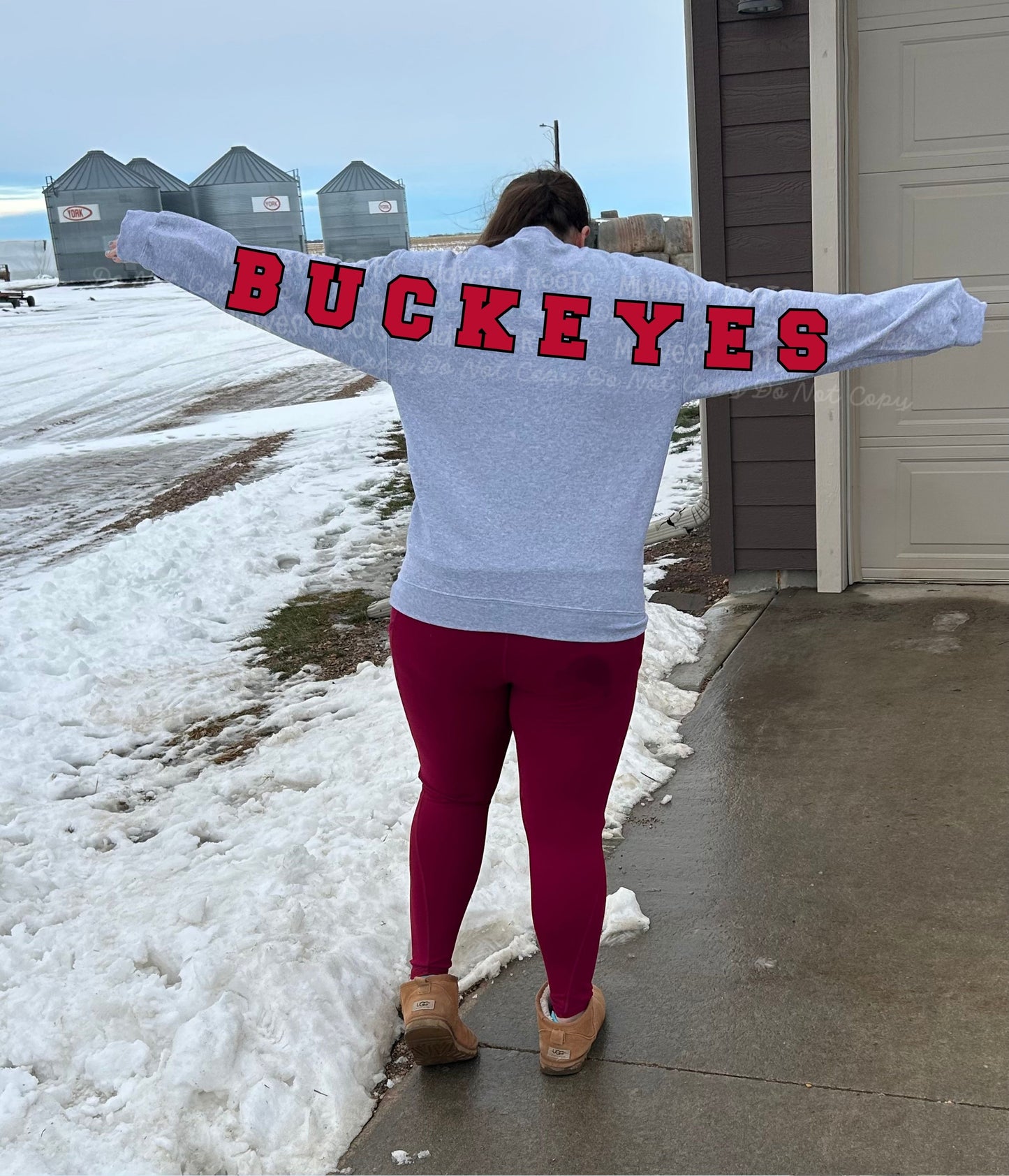 0hio St@te Oversized Arm Print Top