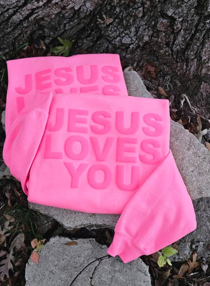 Jesus Loves You Puff Print