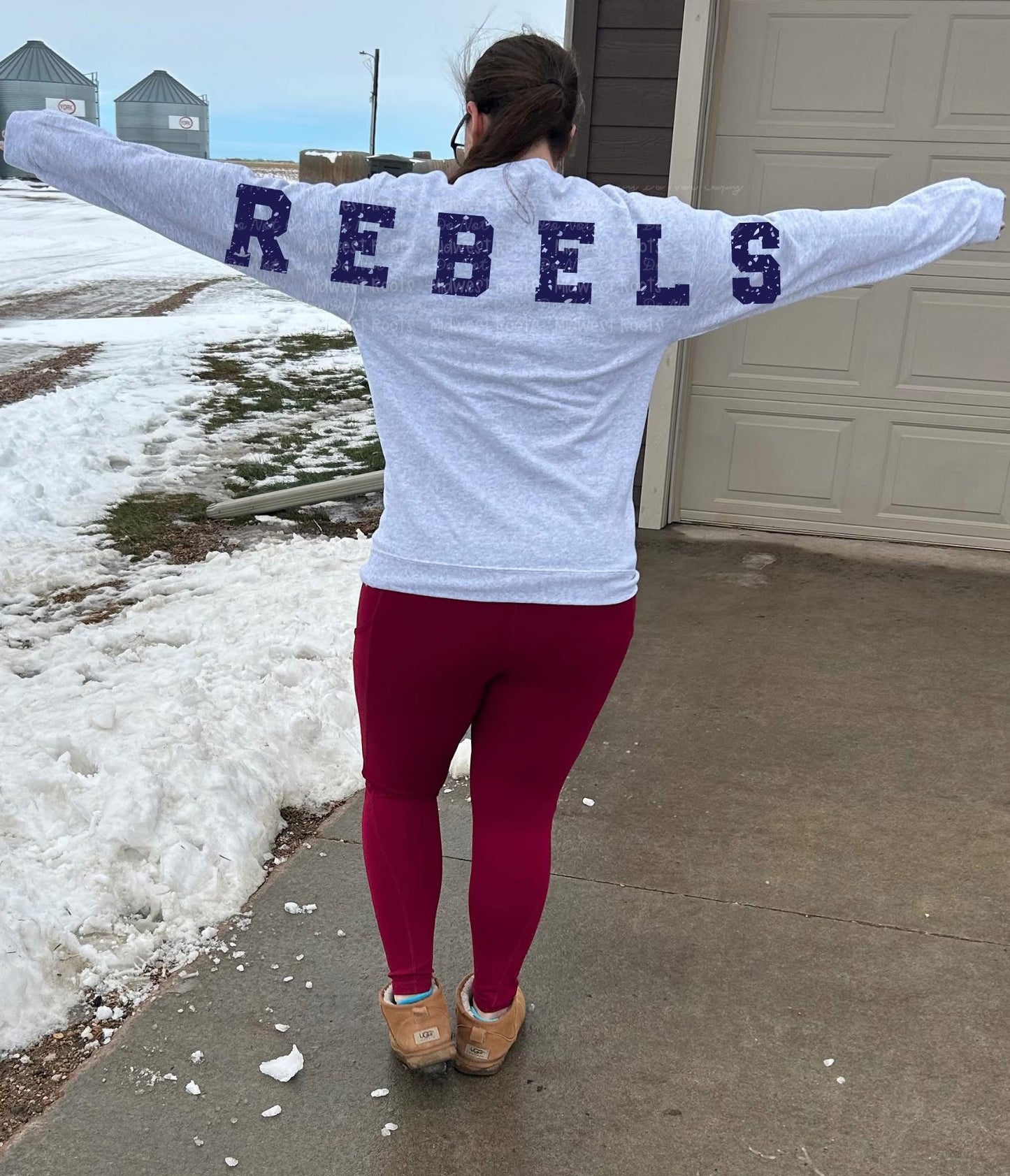 R3bels Oversized Arm Print Top