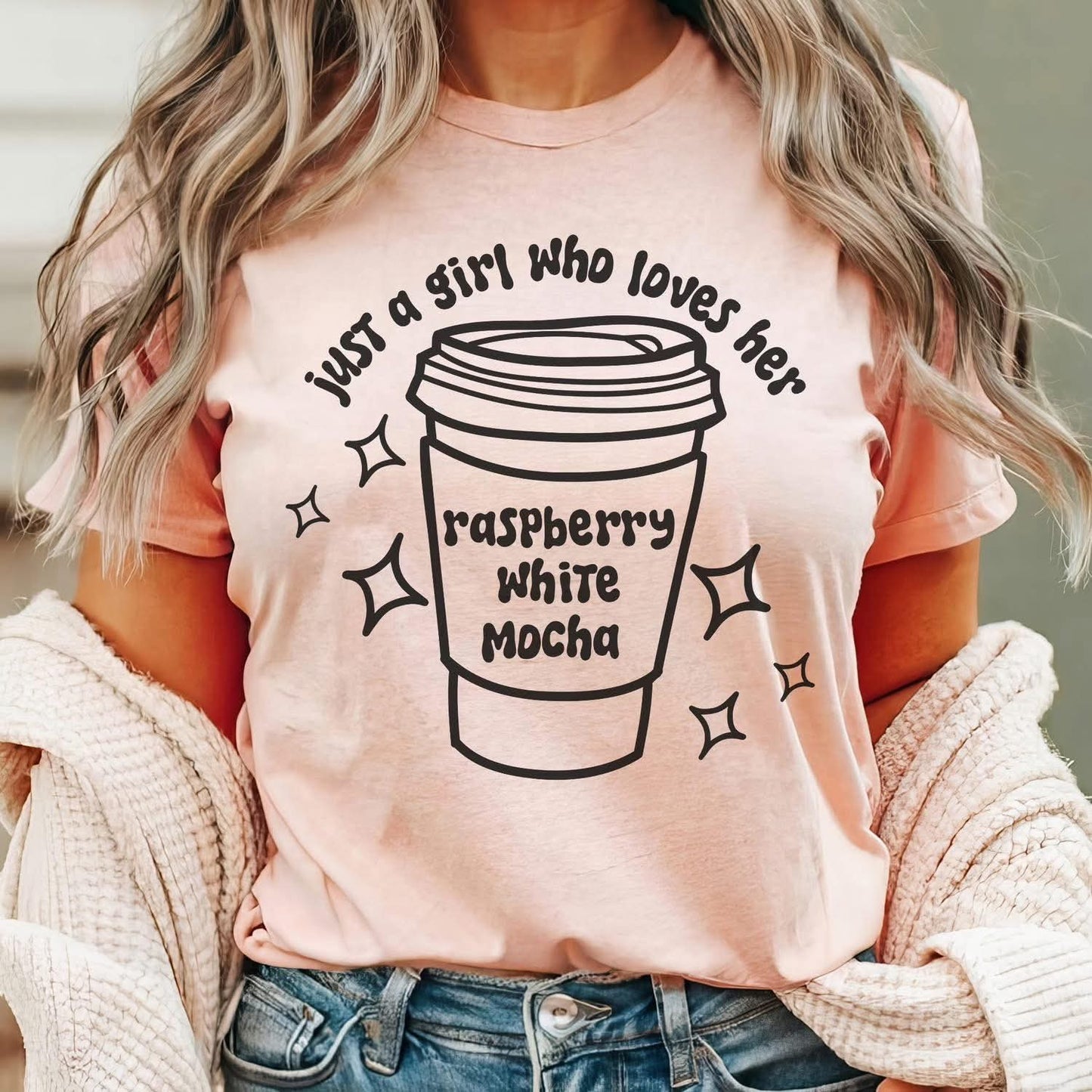 Just a girl who loves her raspberry white mocha Top