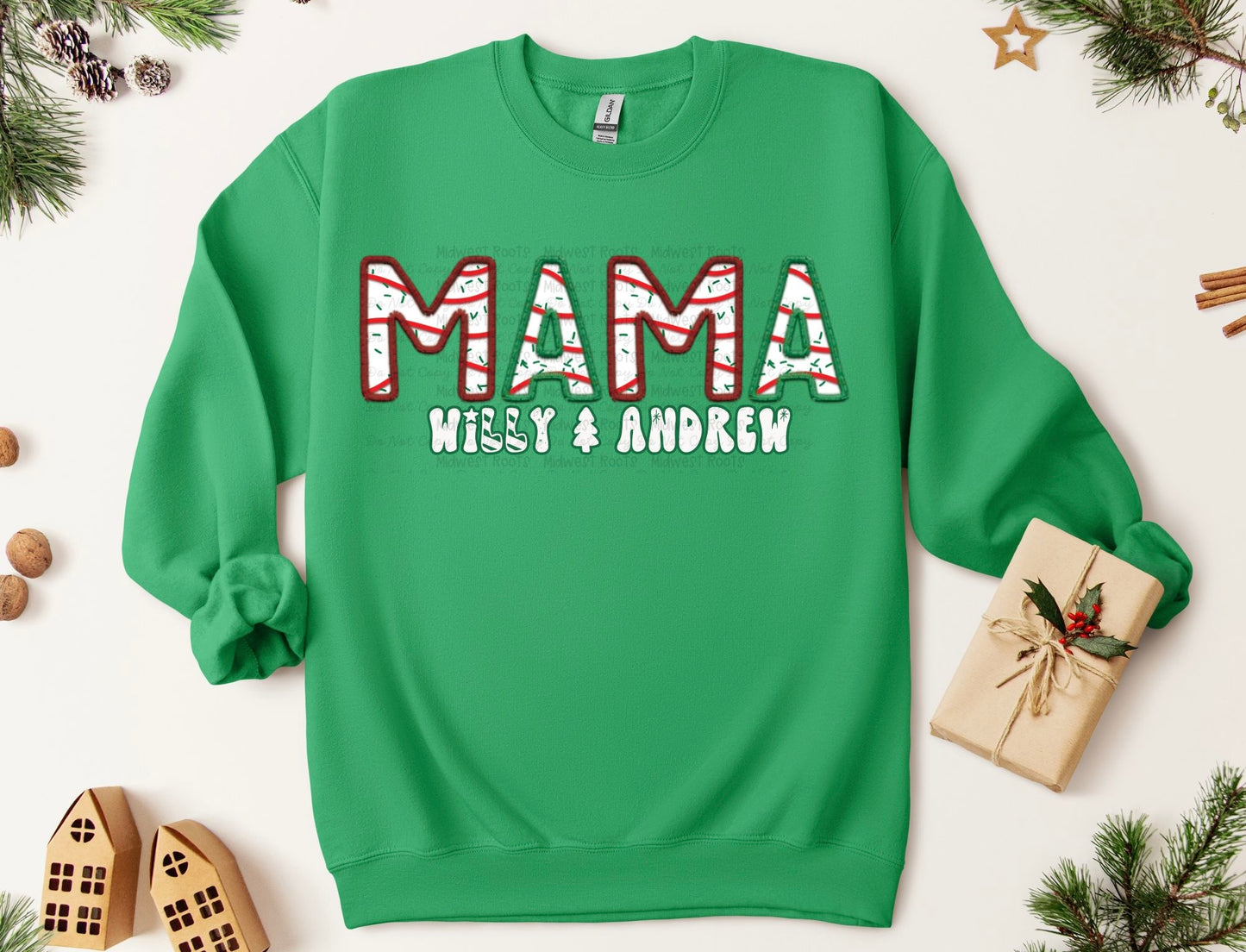 Christmas Cake Custom Mama Sweatshirt Top