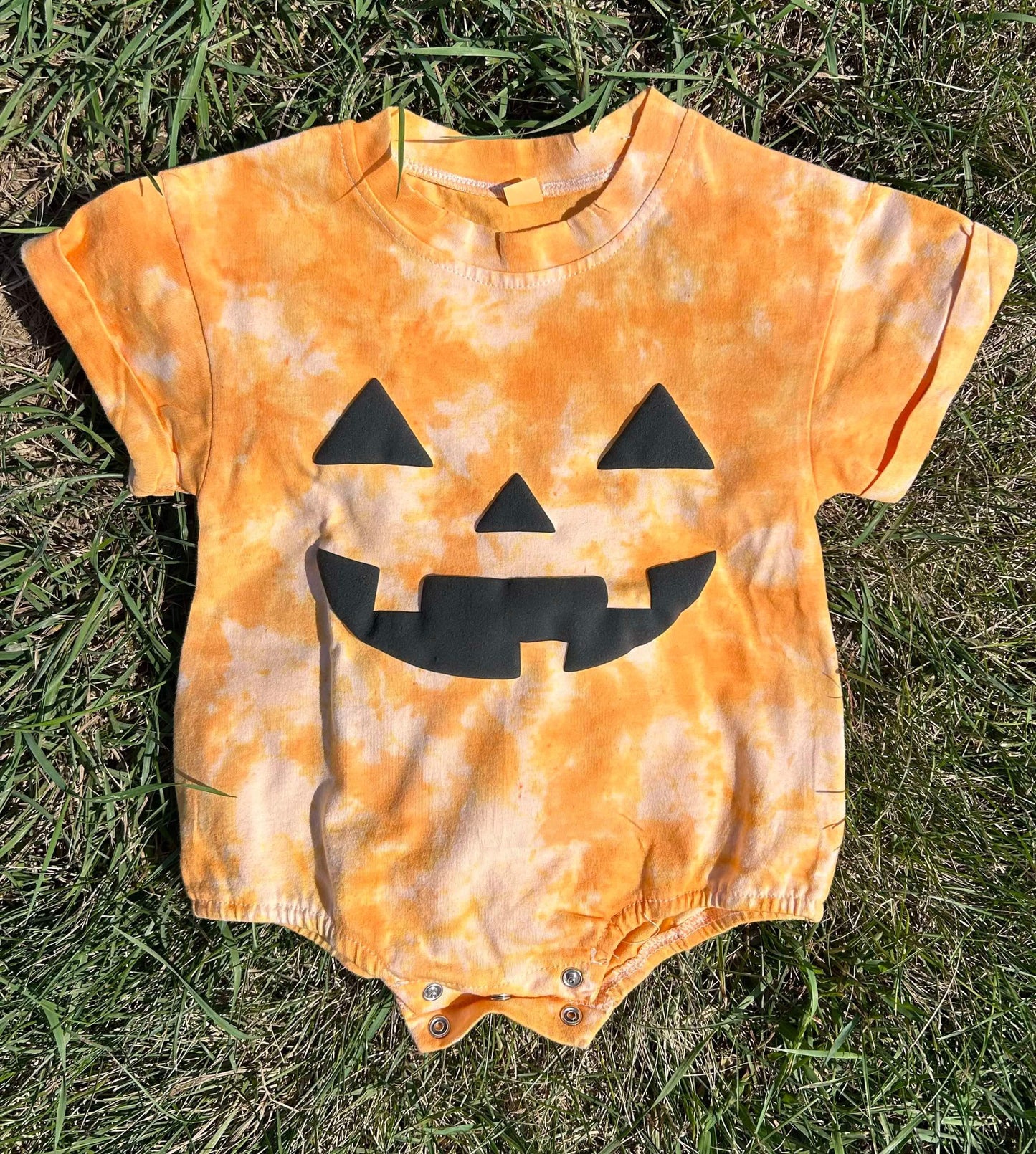 Kids Pumpkin Puff Print Tie Dye Top