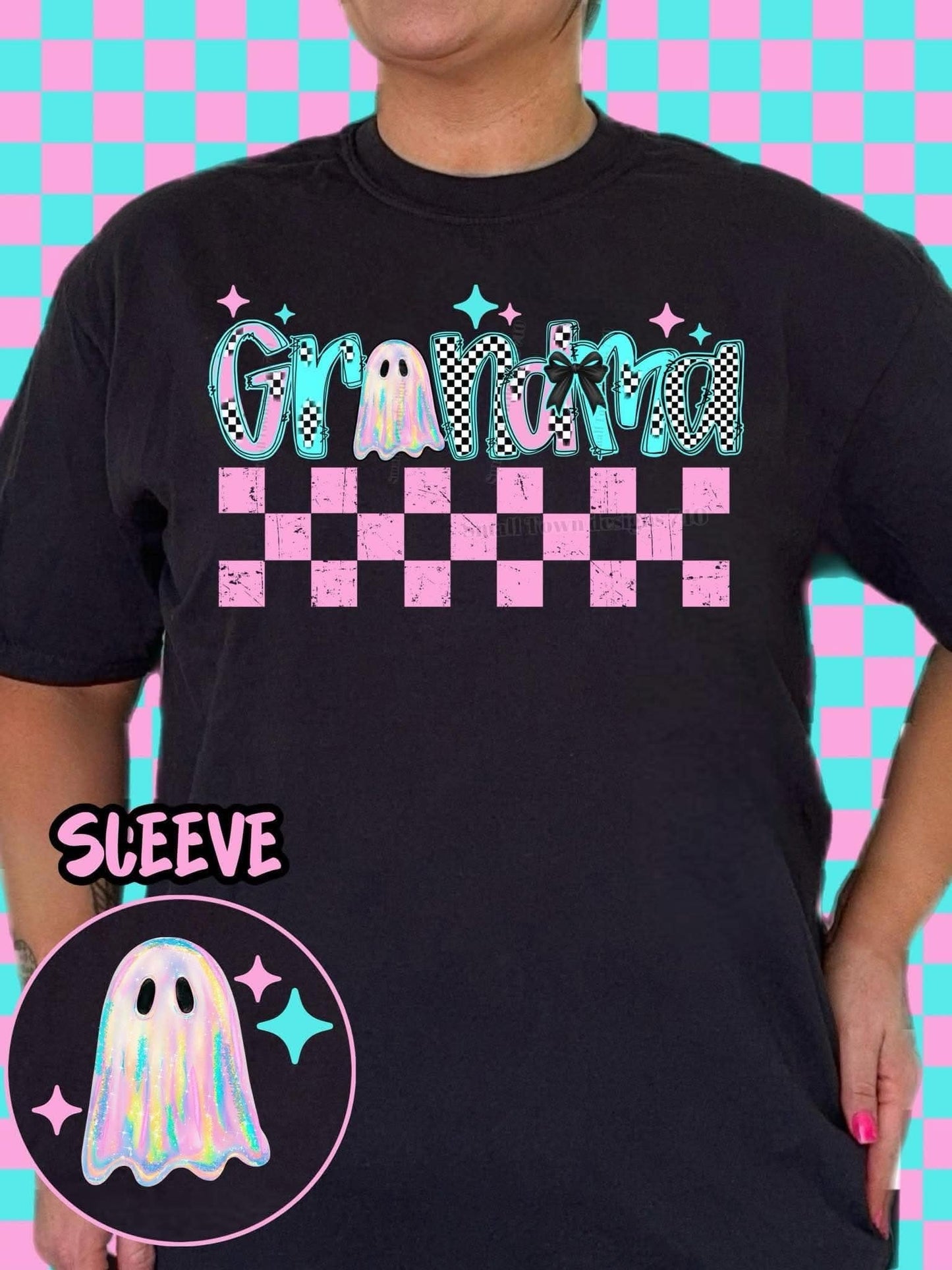 DTF Print Faux Holo Name Ghost