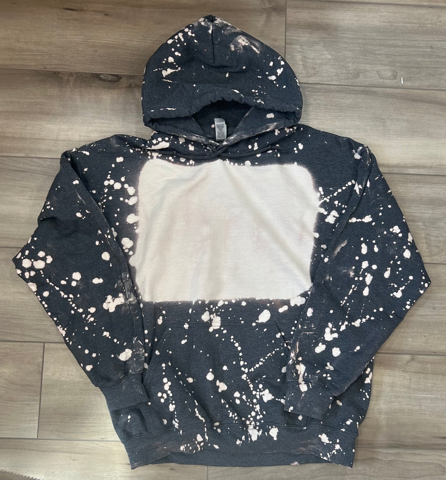 Blank Bleached Hoodie in Dark Grey
