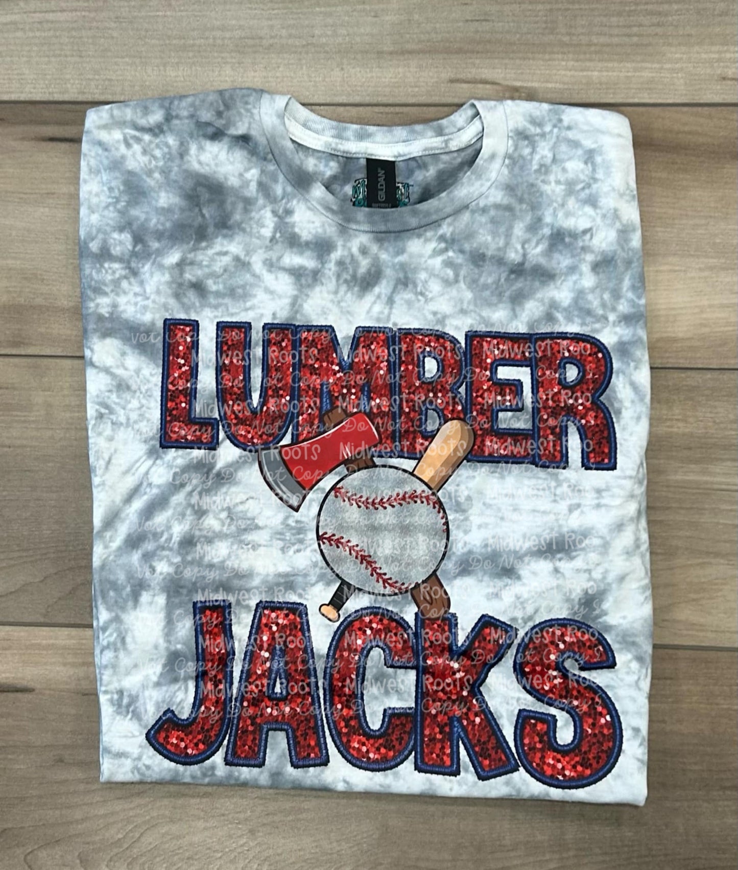 Lumberjacks Baseball Faux Glitter Top