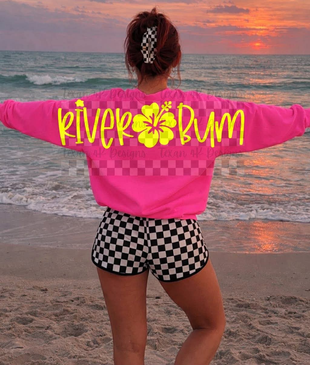 River Bum Oversized Arm Print Top