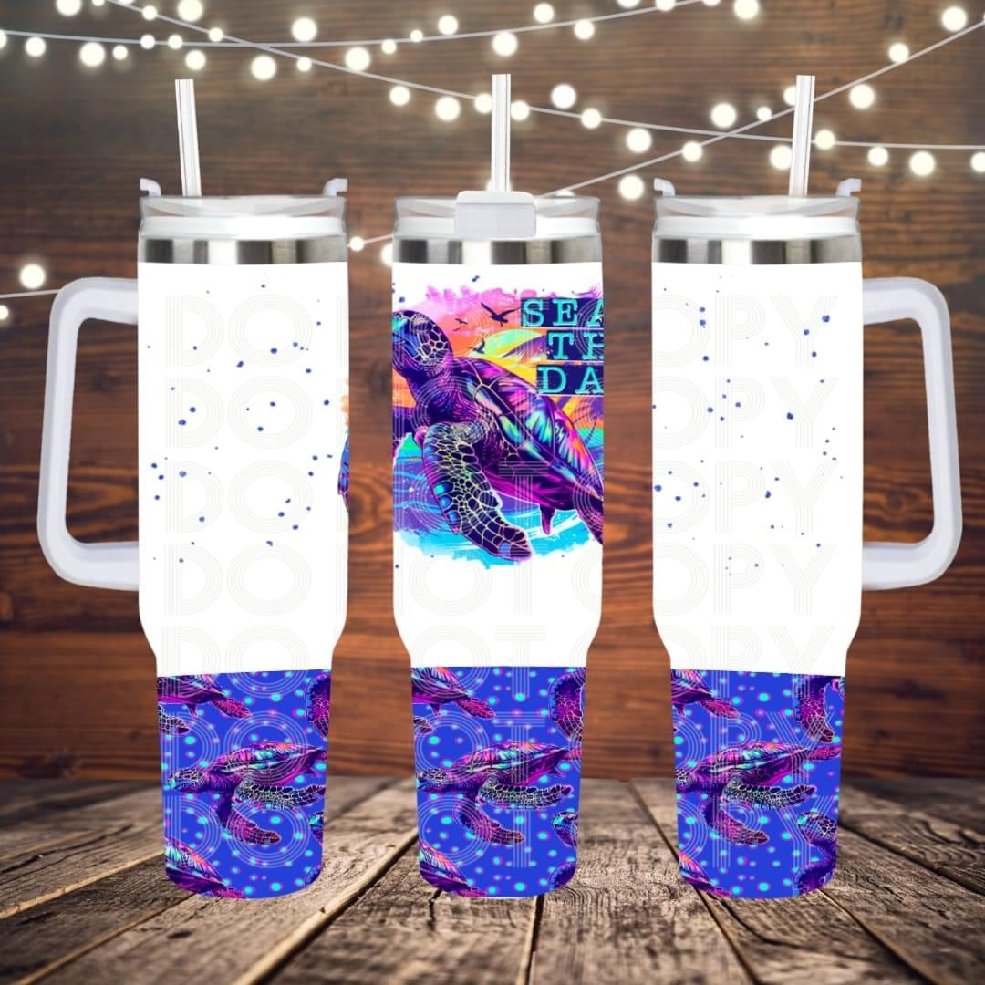 Seas The Day 40oz Tumbler Sub Print