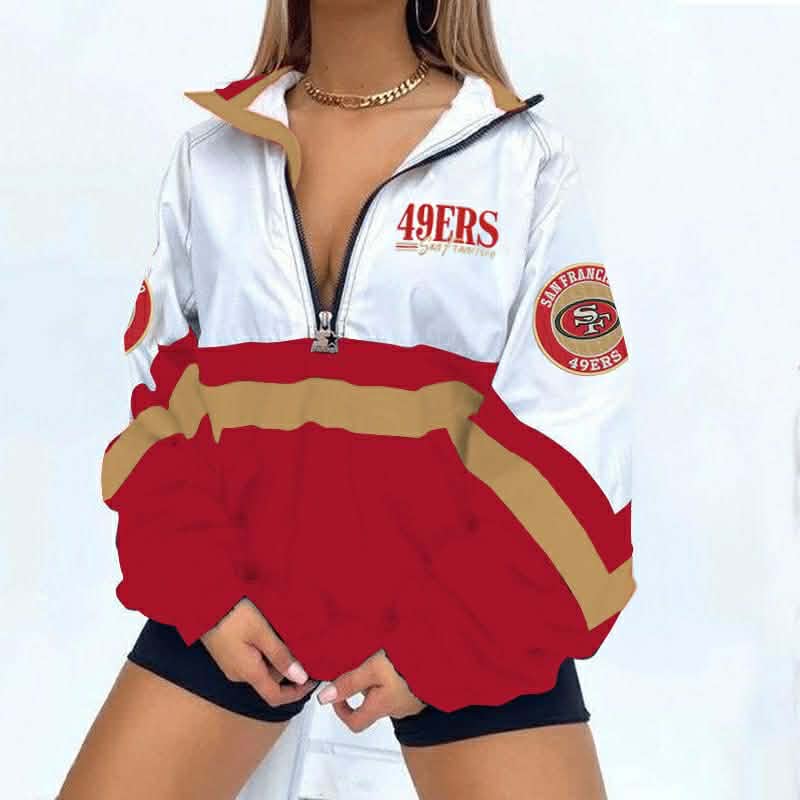 Pre Order Adult Quarter Zip Team Jacket Checkered Bottom