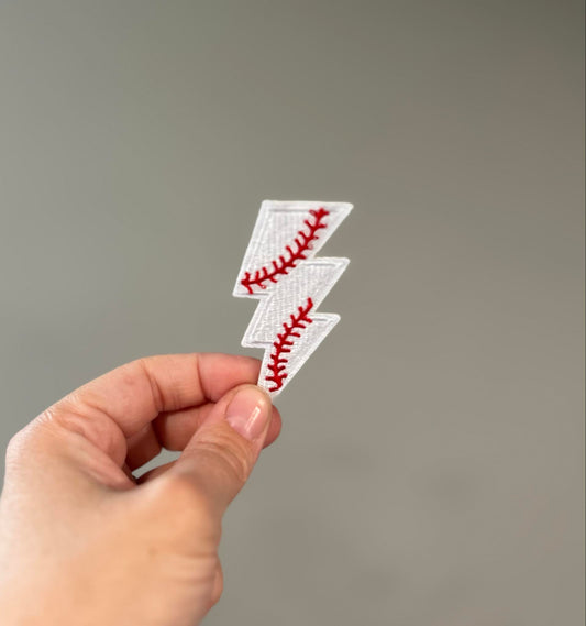 Baseball Lightening Bolt Hat Patch