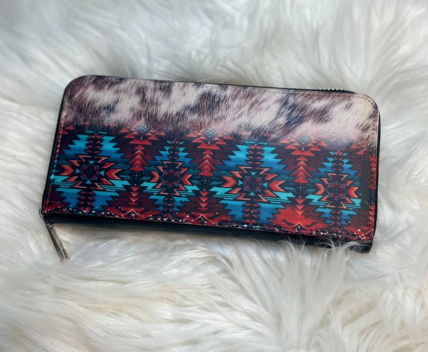 Cow Print Aztec Wallet