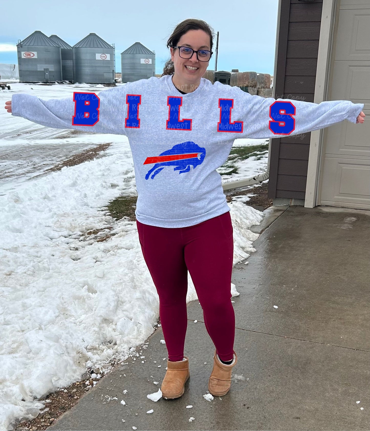 B!lls Oversized Arm Print Top