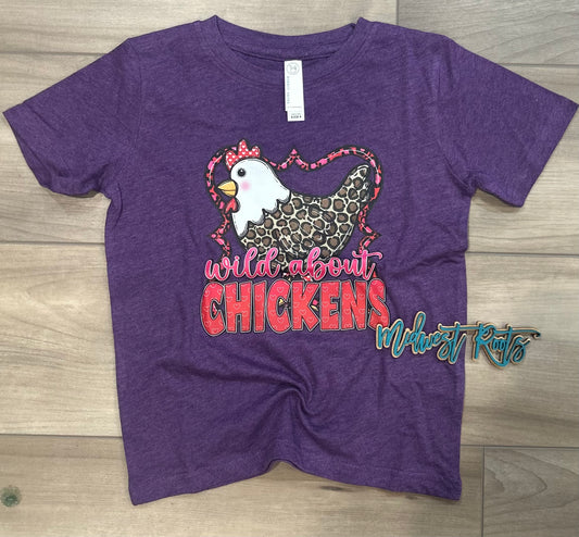 RTS Kids Wild About Chickens Top in Purple