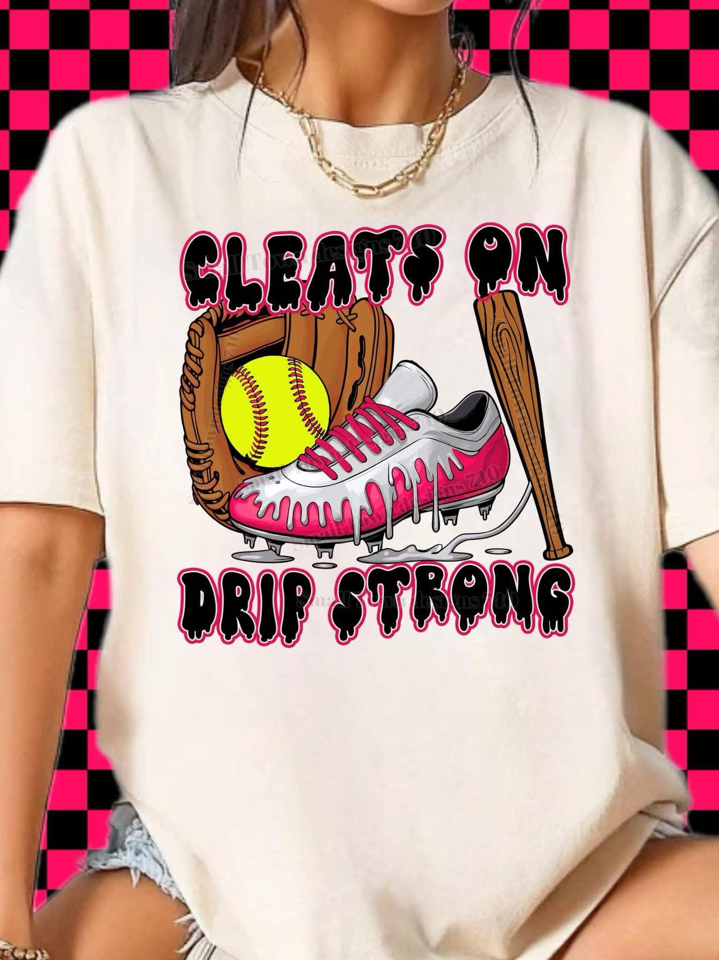DTF Print - Softball Drip Glove