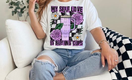 WS Completed My Self Love Is Buying Cups Purple Top