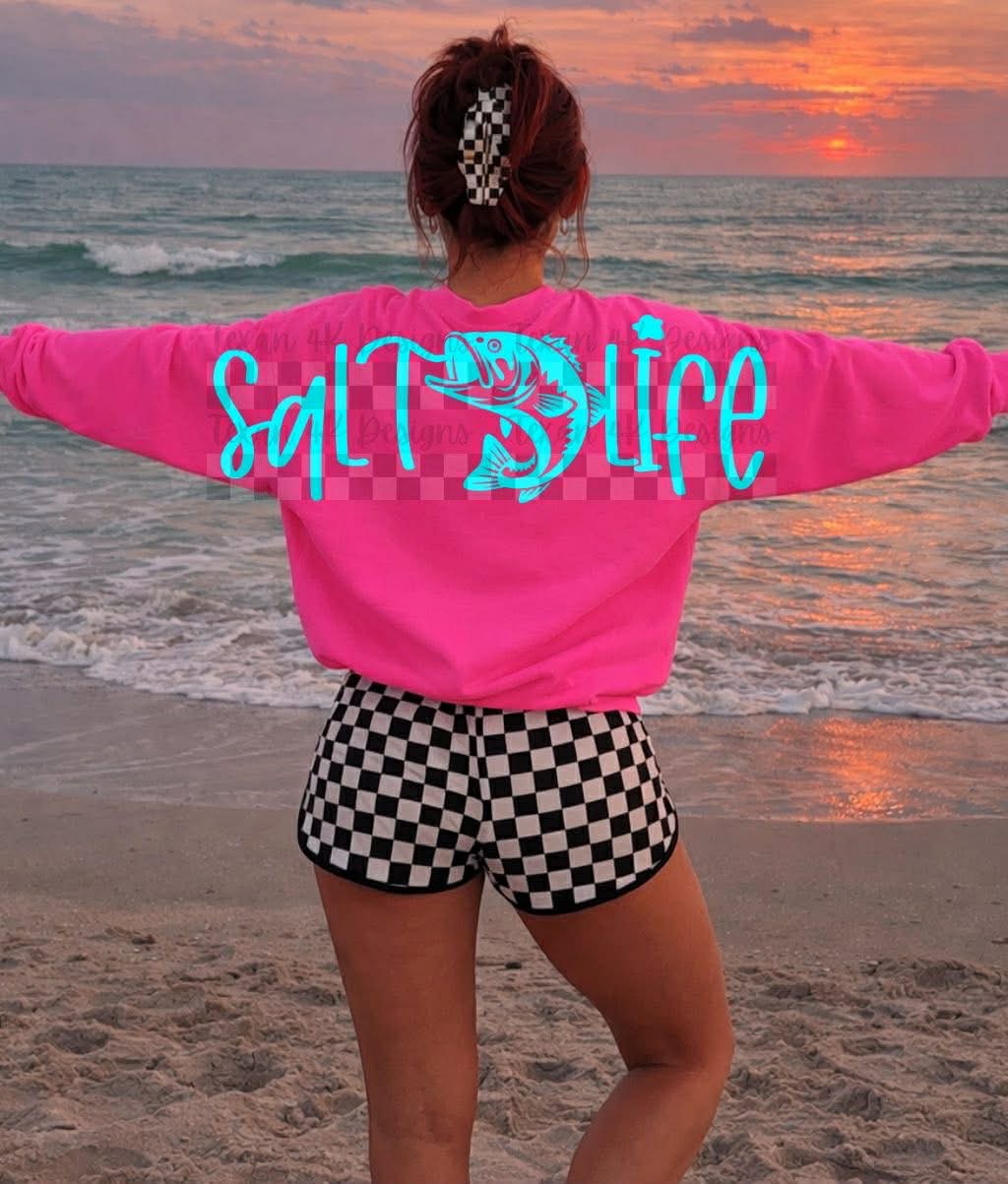 S_lt Life Fish Oversized Arm Print Top