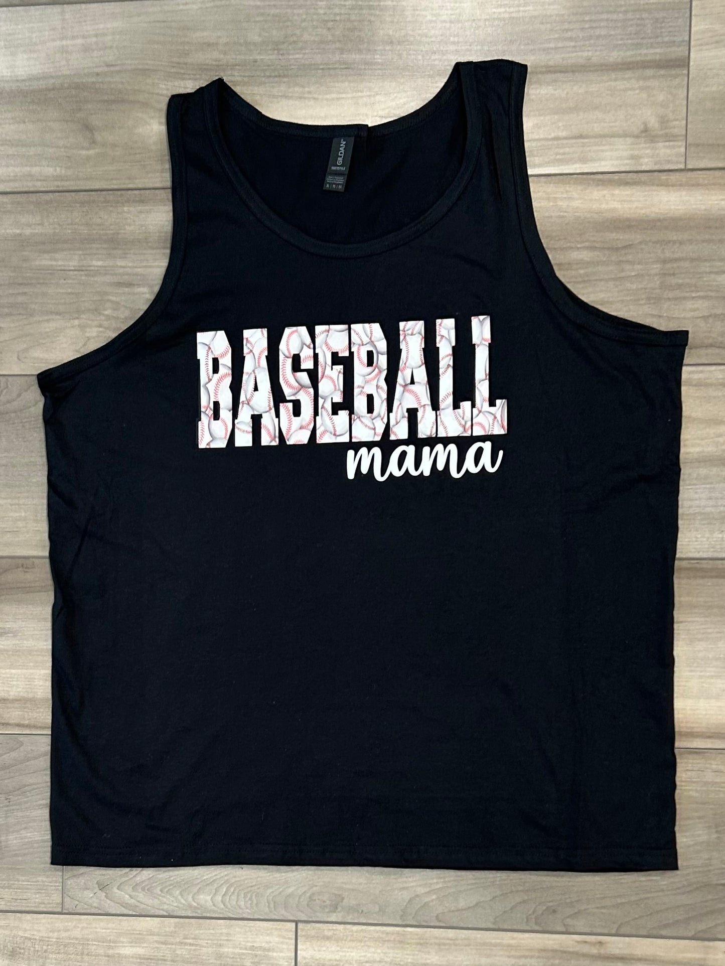 Baseball Mama Puff Printed Top