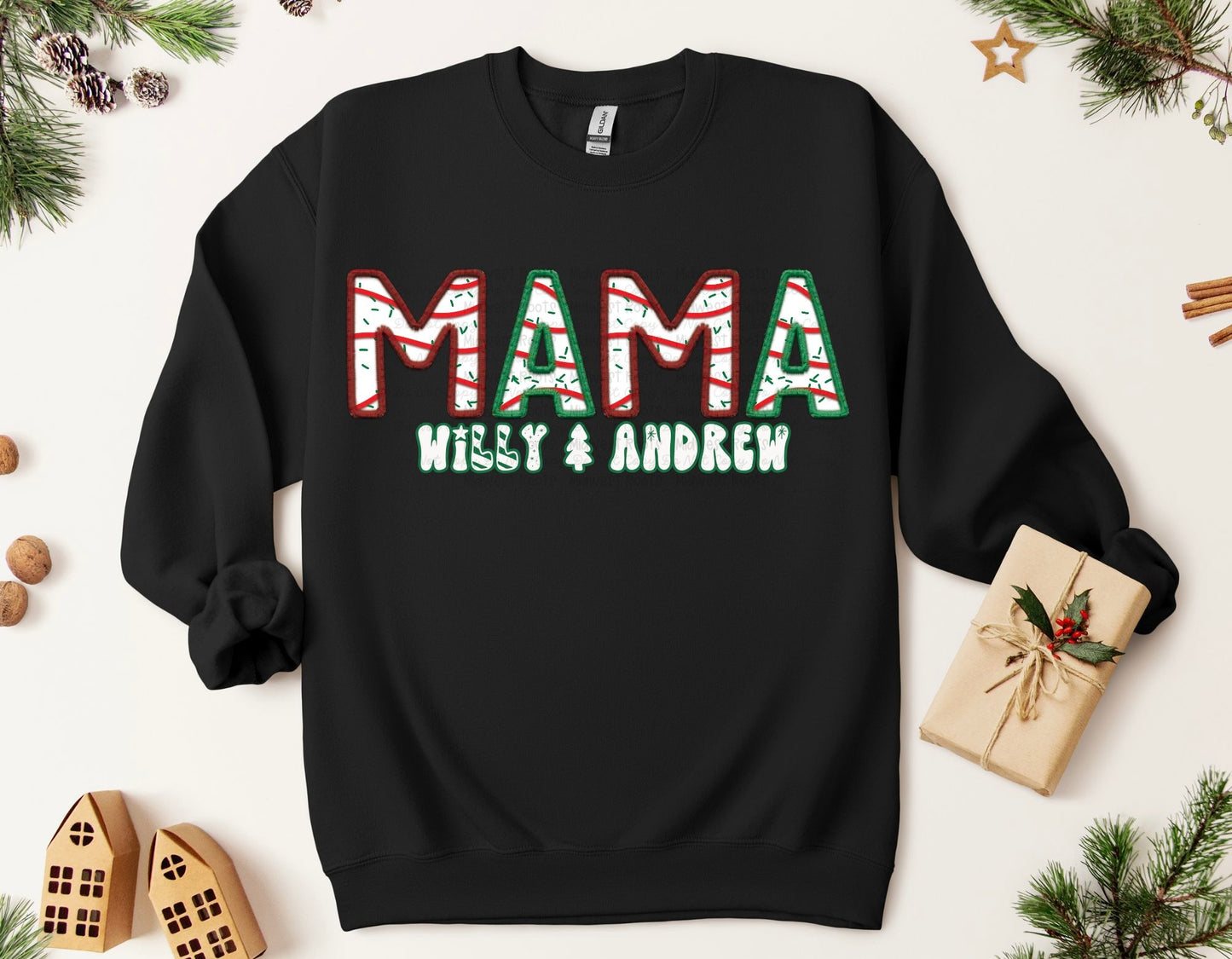 Christmas Cake Custom Mama Sweatshirt Top