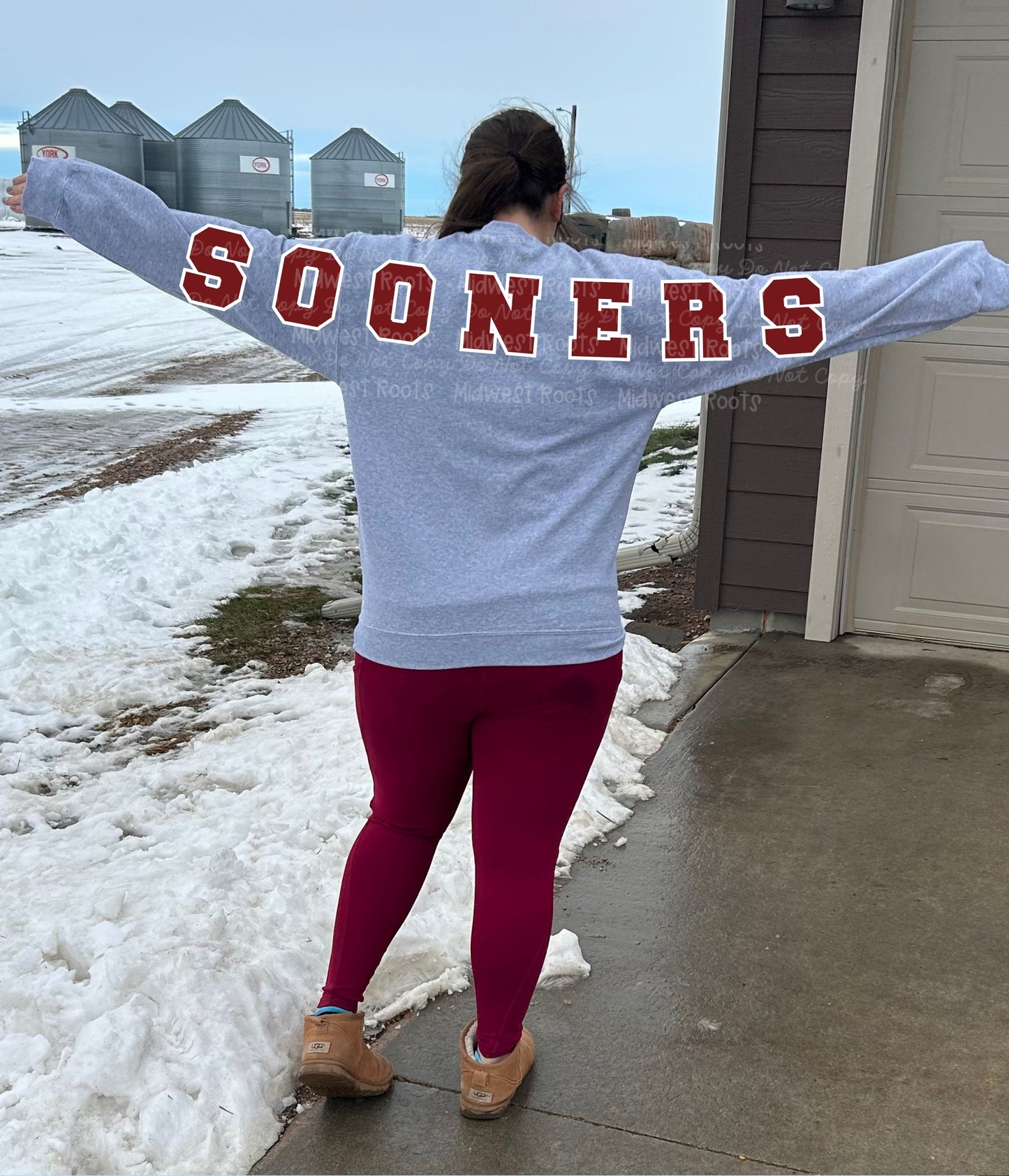 S00ners Oversized Arm Print Top