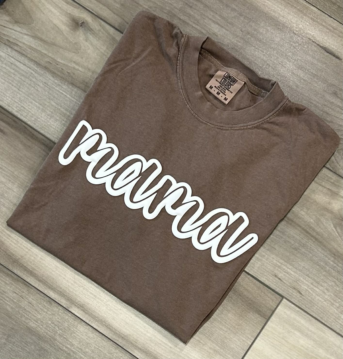 Mama Outline Puff Print Top