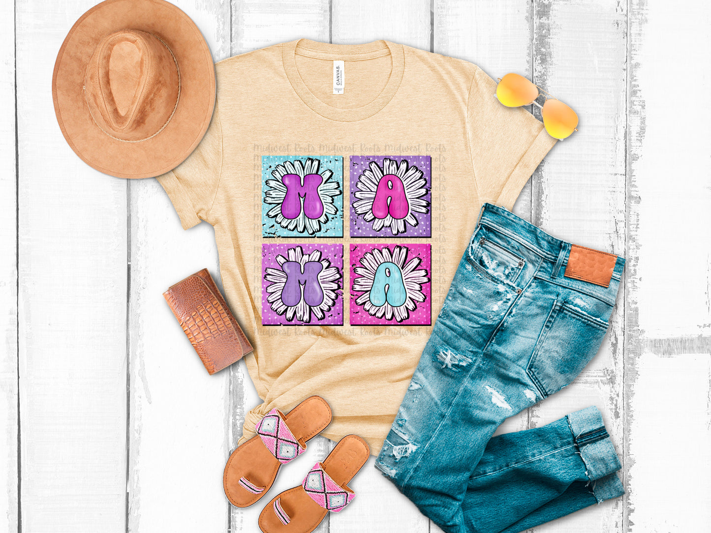 Mama Square Floral Sublimation Print