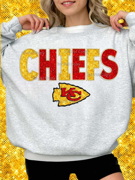 DTF Print - Faux Glitter Chiefs
