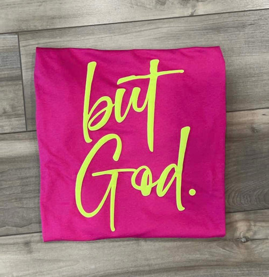 WS Completed But God Puff Printed Top