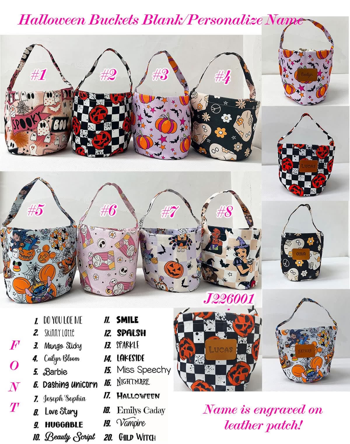 Pre Order Personalized Halloween Buckets