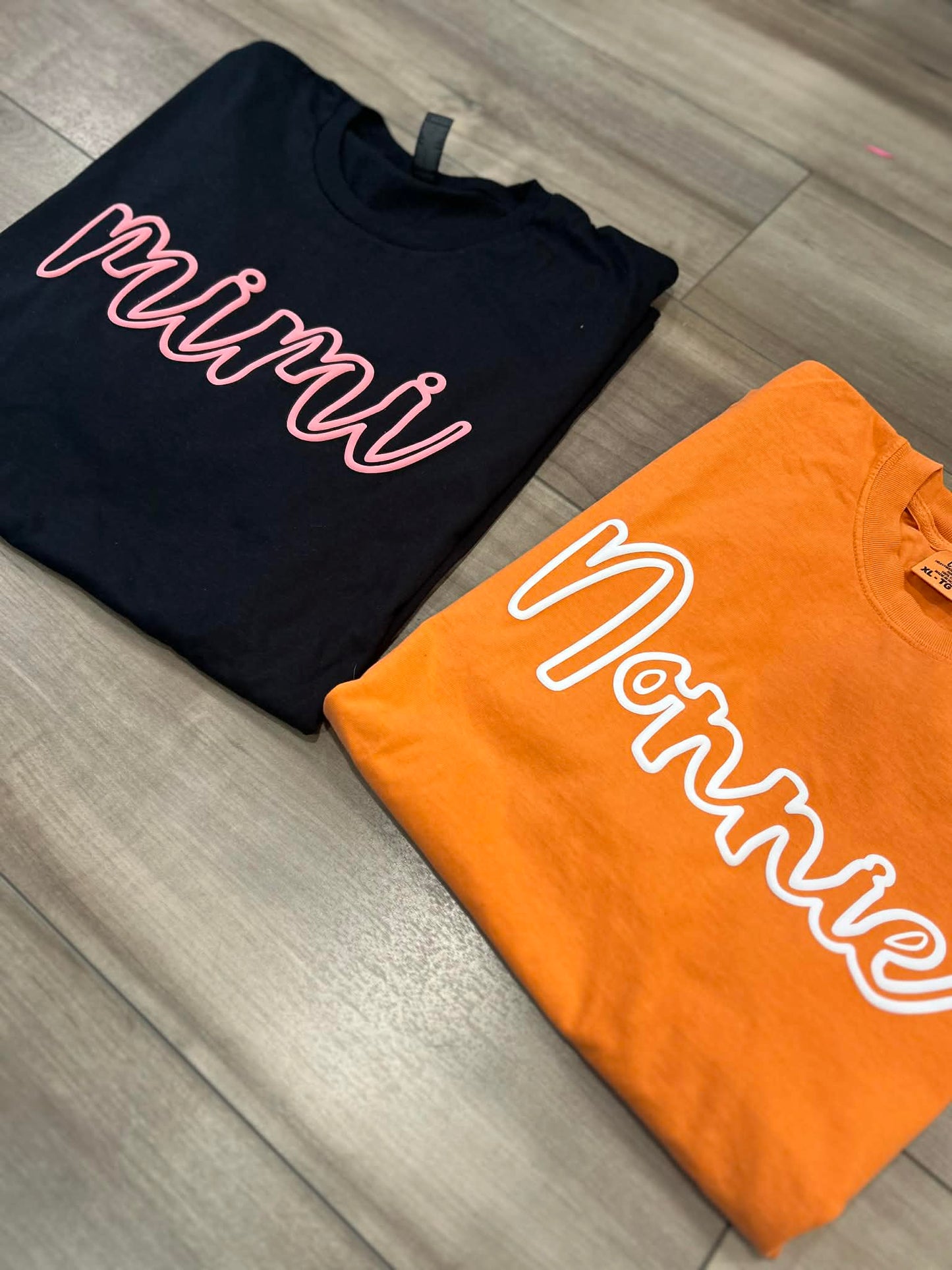 Custom Name Outline Puff Printed Top