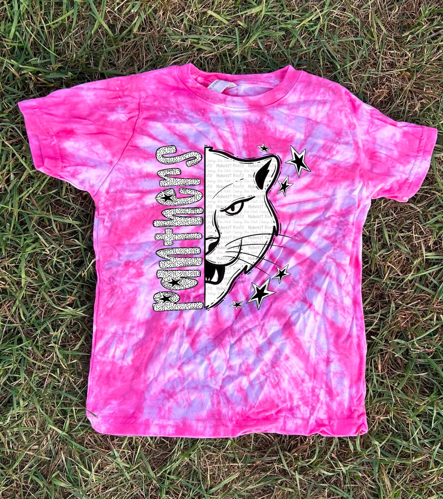 Pink Out Dyed BW Dotties Team Top