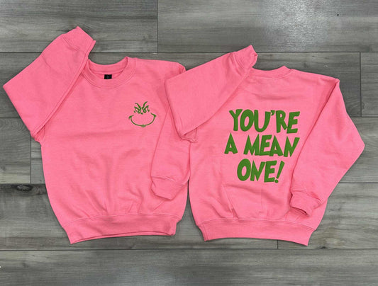 You’re A Mean One Puff Printed Kids Top