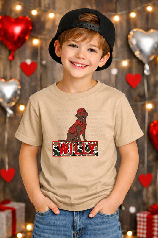 WS Completed Kids Top Valentine Camo Dog Name
