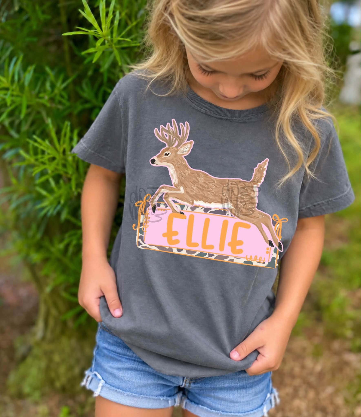 Girly Deer Name Kids Top