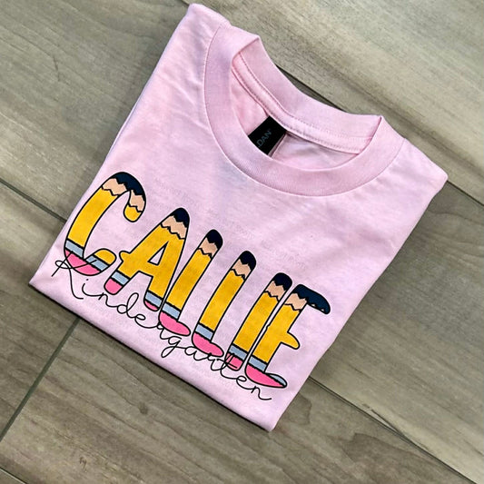 Pencil Name Kids Top