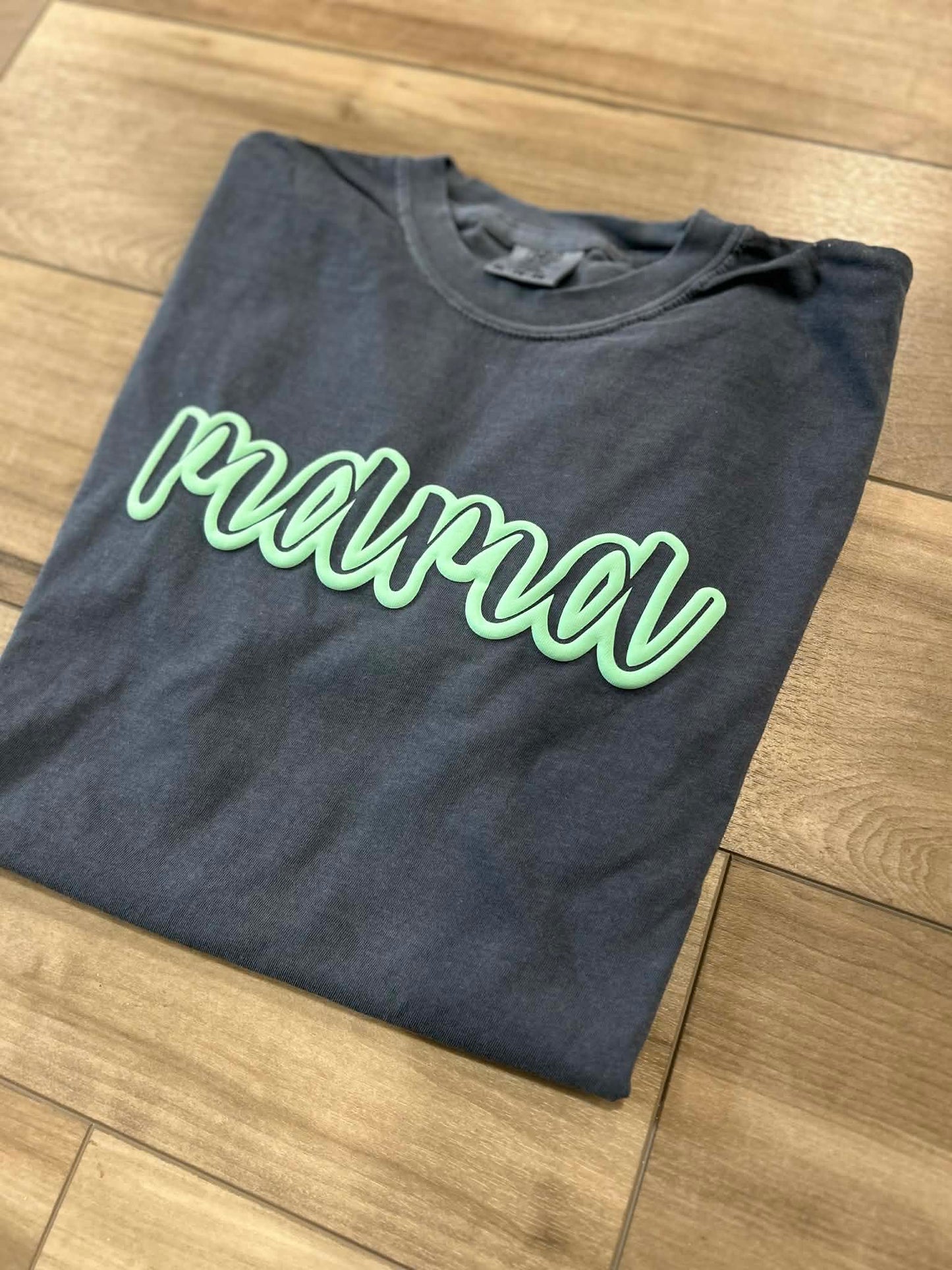 Mama Outline Puff Print Top