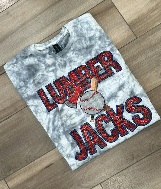 Lumberjacks Baseball Faux Glitter Top