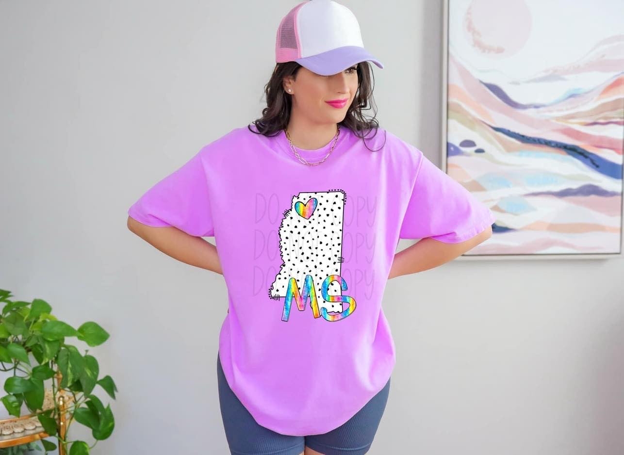 Dot & Rainbow State Tees Top