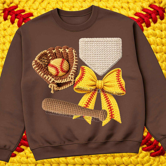 DTF Print - Faux Yarn Softball Collage