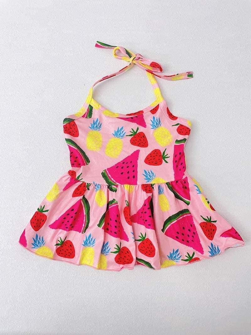 Girl's Printed Peplum Halter Tops ⭐️