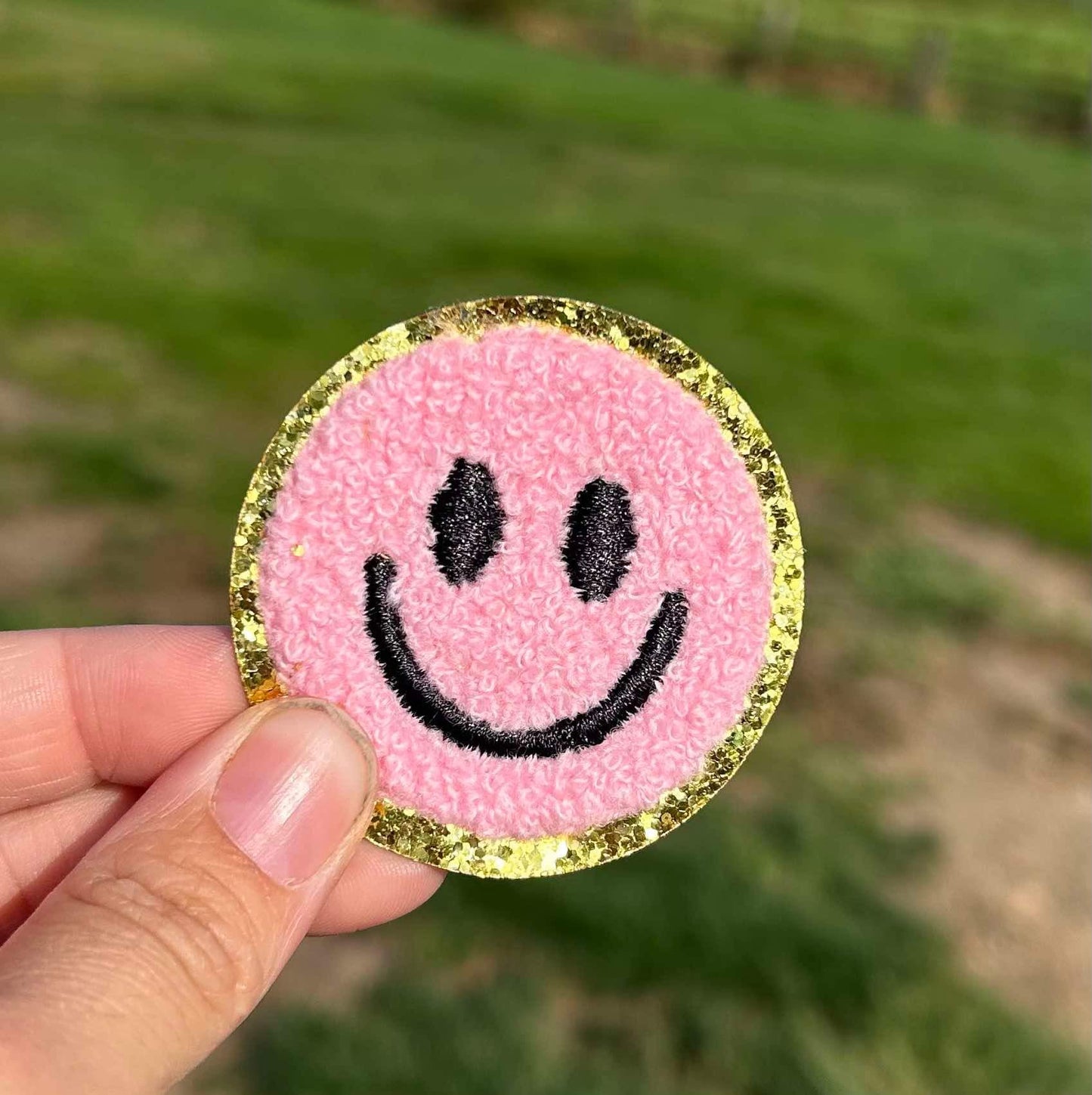 Pink Smile Hat Patch