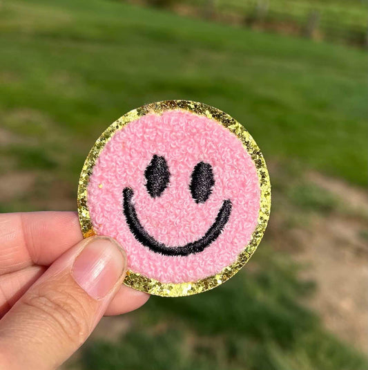 Pink Smile Hat Patch