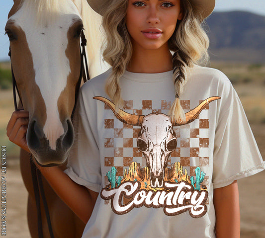 Country with Teal Cactus Sub Print