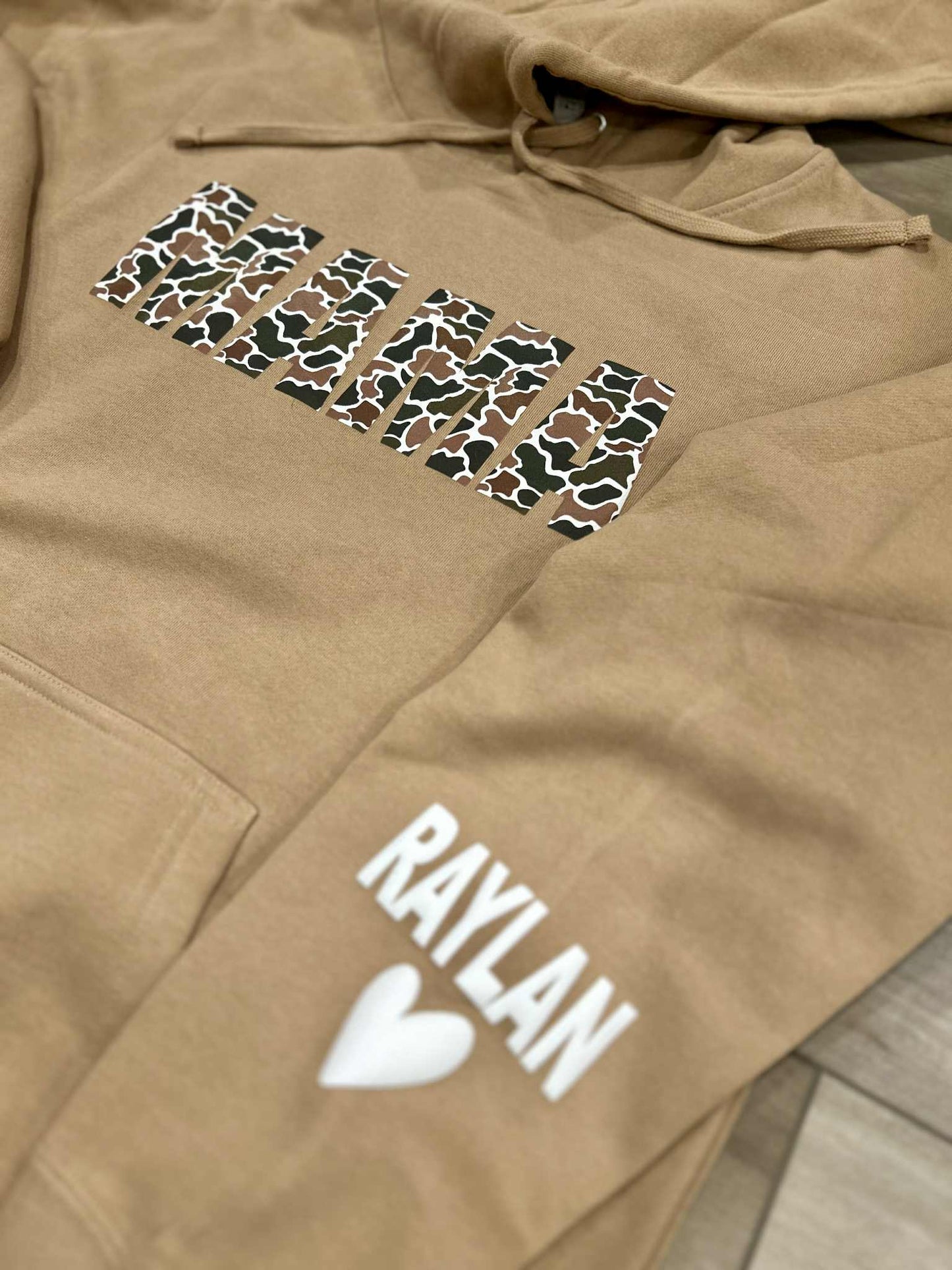 Camo Puff Printed Mama Top with or without kids names