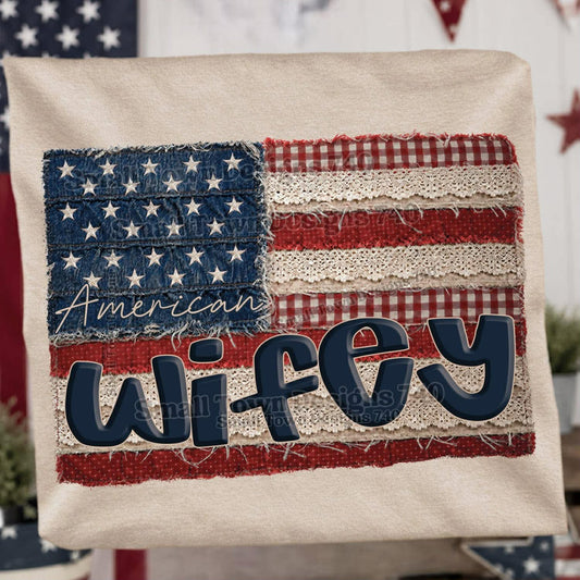 WS Completed American Flag Wifey Top