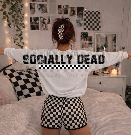 Socially Dead Oversized Arm Print Top